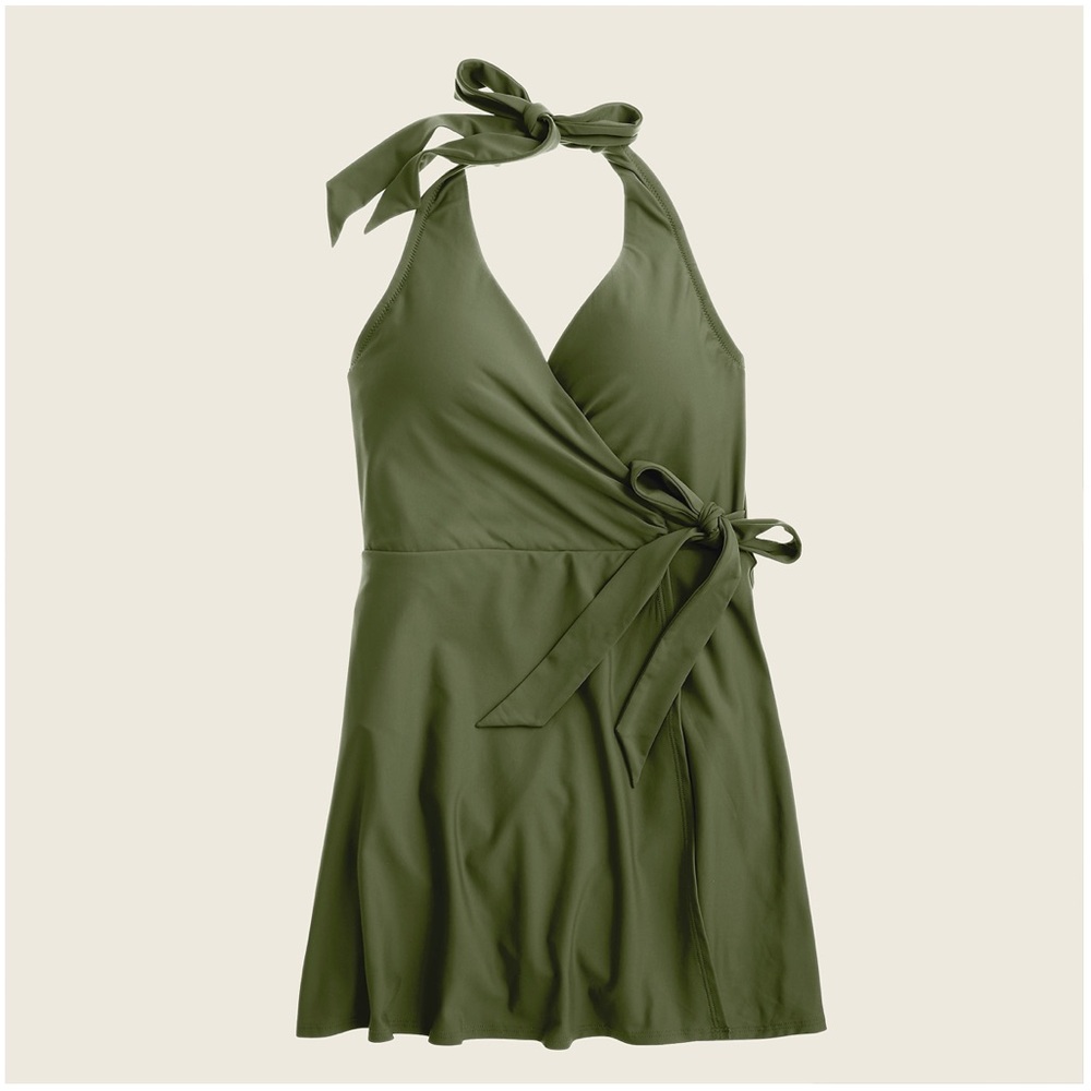 J. CREW Halter Wrap Swim Dress